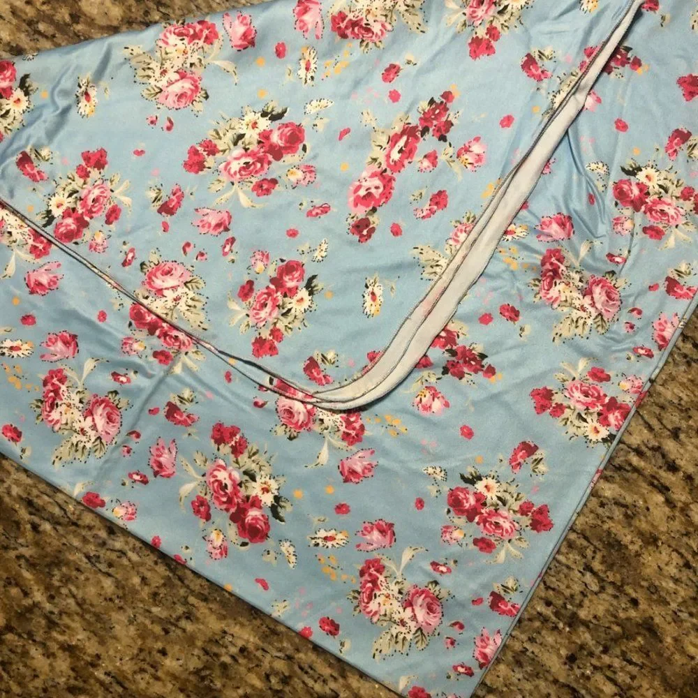 Blue Floral Cover, Blanket & Gown Set 1313 NWT Boutique